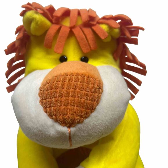 lion stuffed plush animal 12” bright yellow animaladventure - Picture 9 of 13